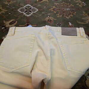 Ralph Lauren Black Label off yellow jeans 32/32 brand new button fly Gorgous